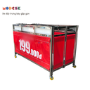 Xe đẩy, xe trưng bày siêu thị D1200 x R600 x C750mm Inox 304 SS Foldable Wagon