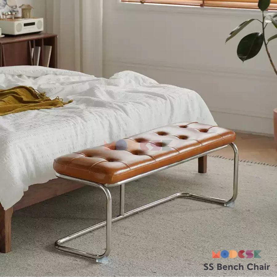 Modesk SS Bench Chair/Ghế dài thư giãn, đọc sách, decor quán cà phê (Màu da PU: Simili Đen [35])