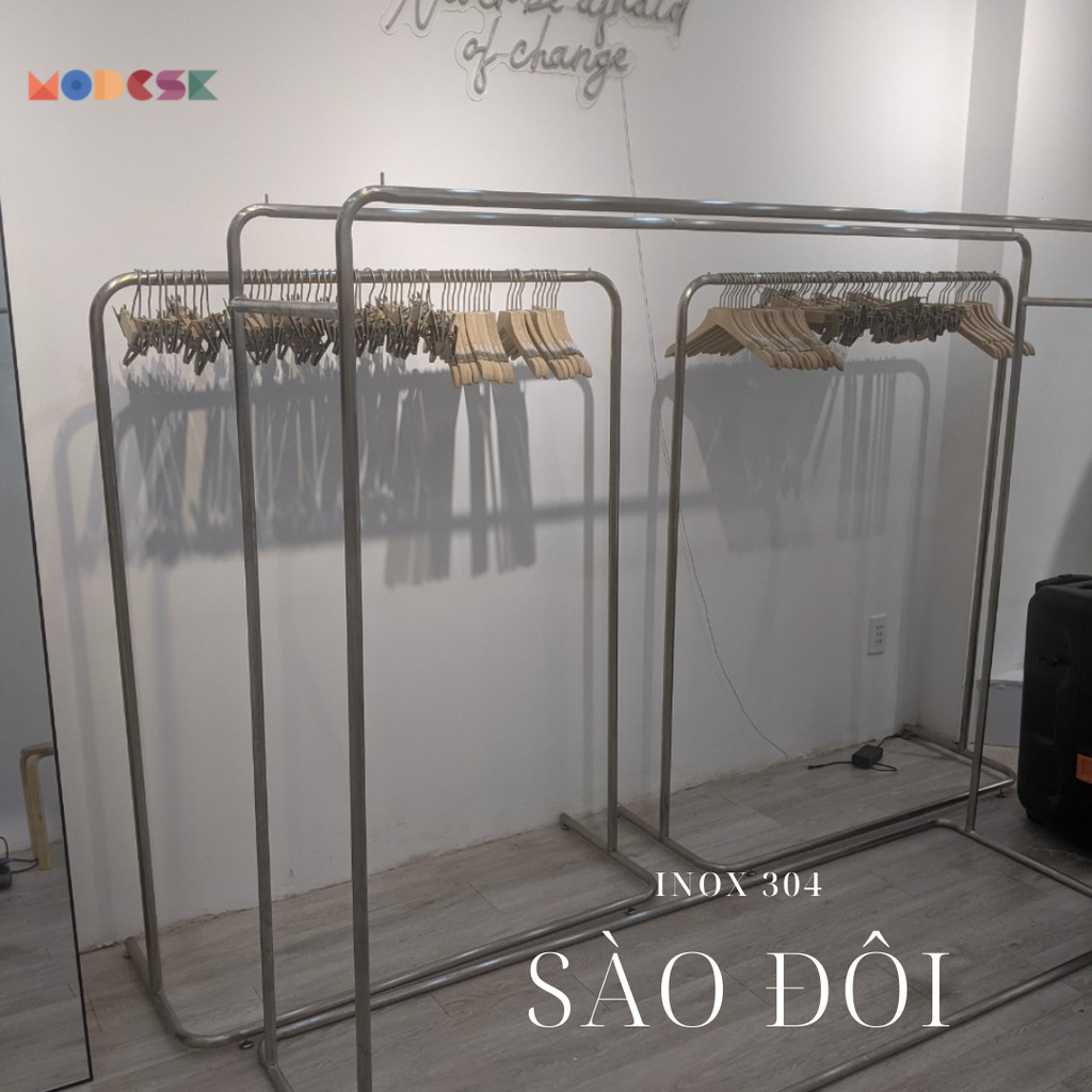 Sào Đôi inox treo quần áo shop thời trang - Giá treo quần áo đôi di ...