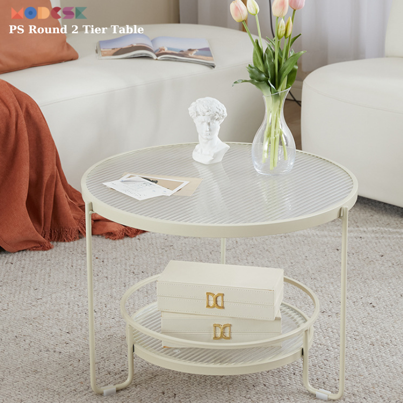 Kệ đầu giường, sofa, đựng mỹ phẩm Modesk SS Trolley 2 tier inox 304, kính cường lực, khung thép không gỉ [phòng khách, phòng ngủ]